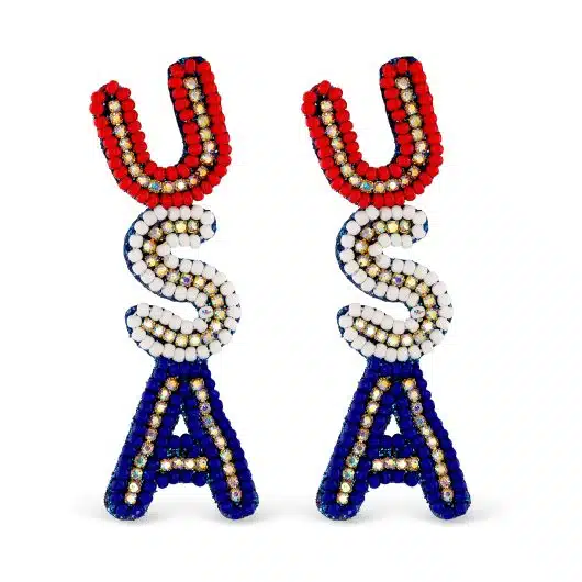 Beaded USA Earrings