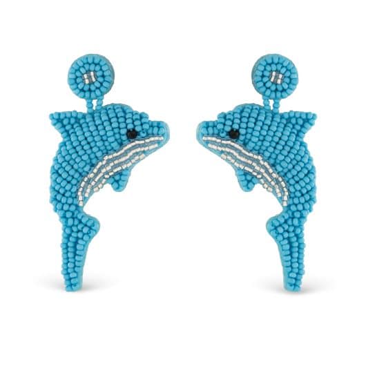 Beaded Dolphin Earrings