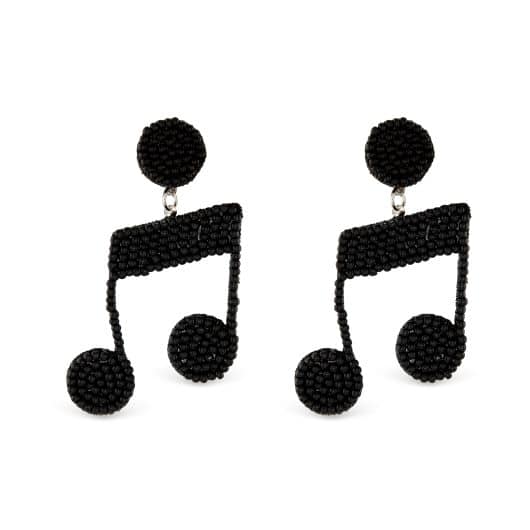 Beaded Music Note Earrings