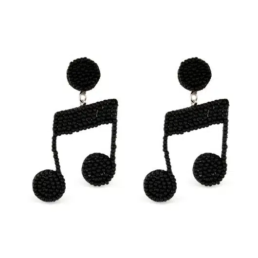 Beaded Music Note Earrings