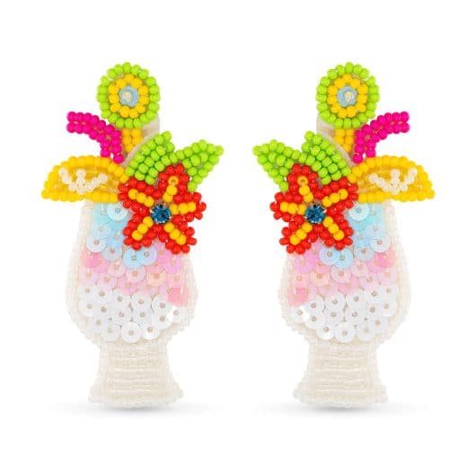 Beaded Tropical Cocktail Earrings