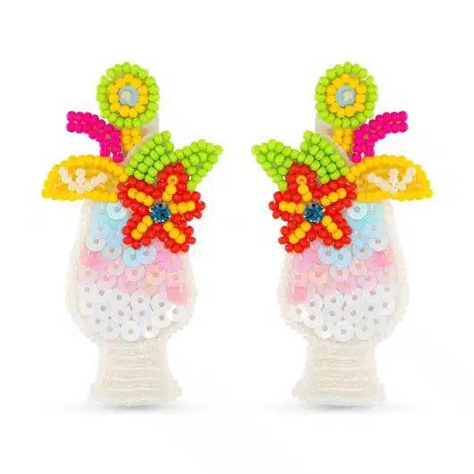 Beaded Tropical Cocktail Earrings