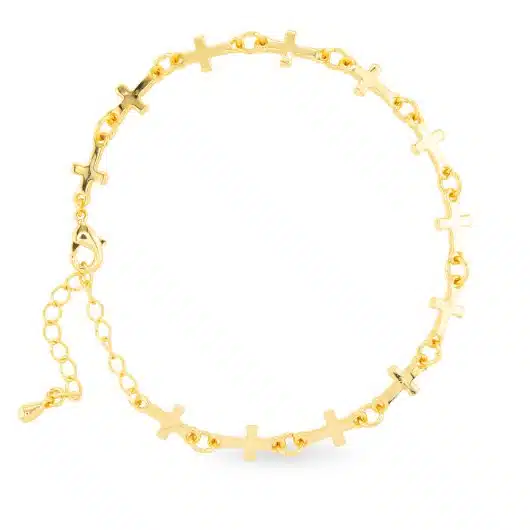 Gold Cross Chain Bracelet