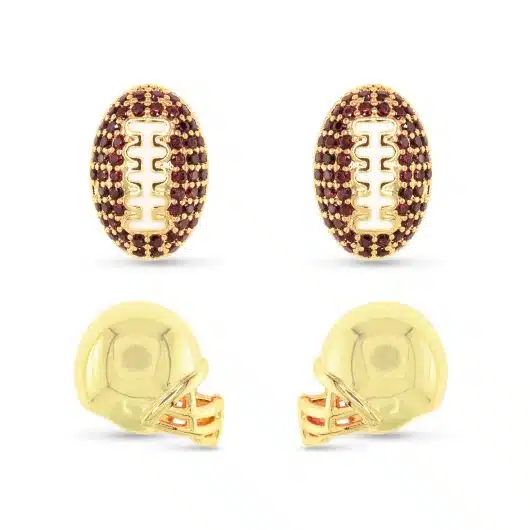 Sparking CZ Sports & Game Day Duo Earrings