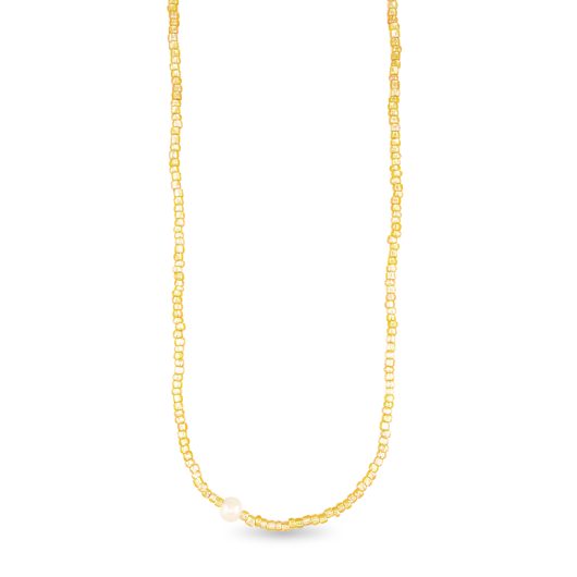 Gold Bead with Pearl Necklace