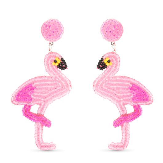 Beaded Flamingo Earrings