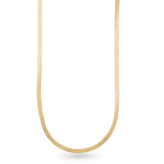 Gold Herringbone Long Necklace