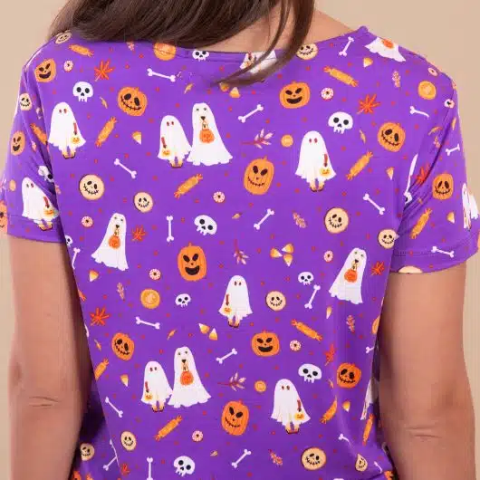 Trick-or-Treat Pups Pajama Top | Purple Halloween Dog PJs - Image 3
