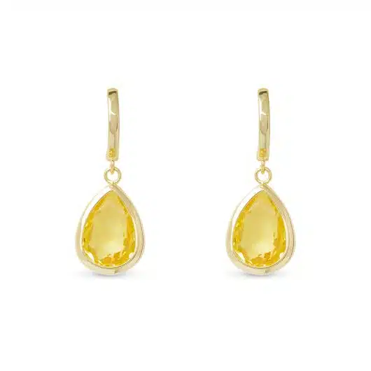 Gold Crystal Large Teardrop Earrings