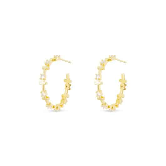 CZ Infinity Cross Hoop Earrings