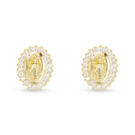CZ Miraculous Medal Earrings