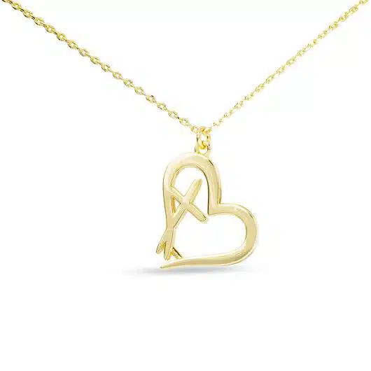 Gold Heart and Cross Necklace