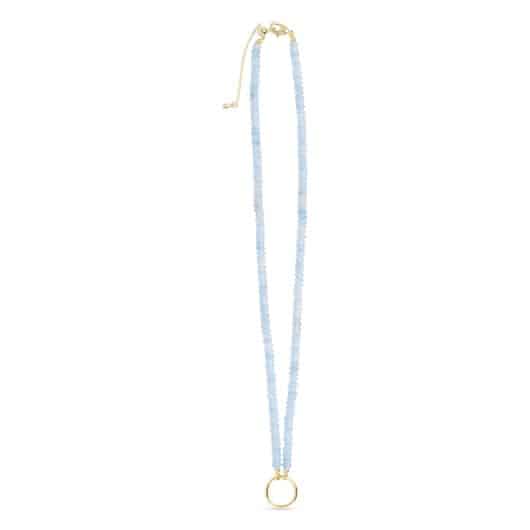 Gold Stone With Charm Clasp Necklace