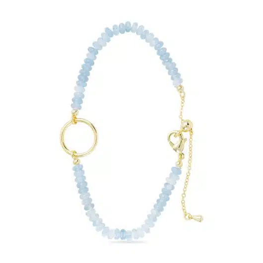 Gold Stone With Charm Clasp Bracelet