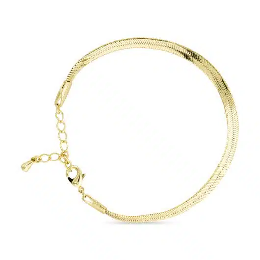 Gold Herringbone Chain Bracelet