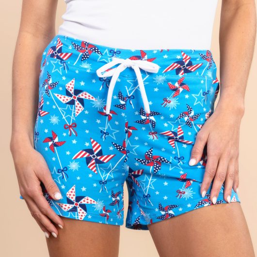 Americana Pinwheels Pajama Shorts | 4th of July PJ Bottoms