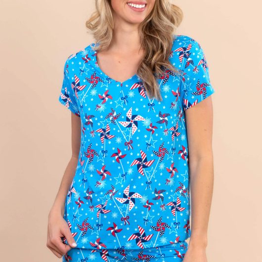 Americana Pinwheels Pajama Top | 4th of July PJs For Women