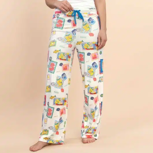 La Dolce Vita Pajama Pants | White Italian Summer PJ Bottoms
