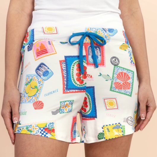 La Dolce Vita Pajama Shorts | White Italian Summer PJ Bottom