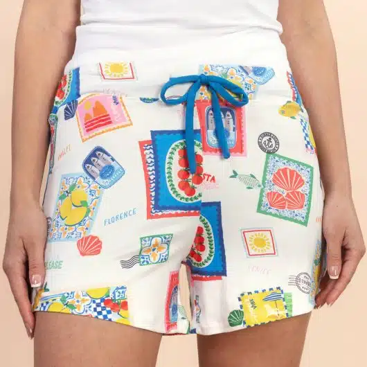 La Dolce Vita Pajama Shorts | White Italian Summer PJ Bottom