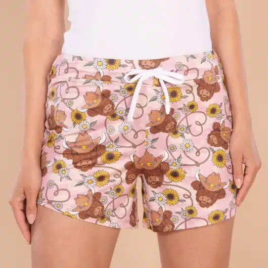 Rodeo Queen Pajama Shorts | Western Pink Cow PJ Bottoms