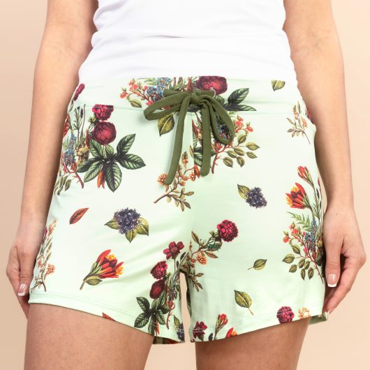 Secret Garden Pajama Shorts | Soft Green Floral PJ Bottoms