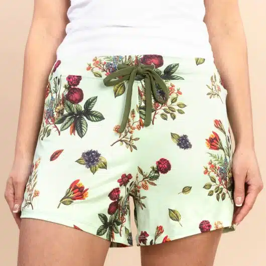 Secret Garden Pajama Shorts | Soft Green Floral PJ Bottoms