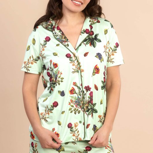 Secret Garden Pajama Top | Soft Green Floral PJs For Women