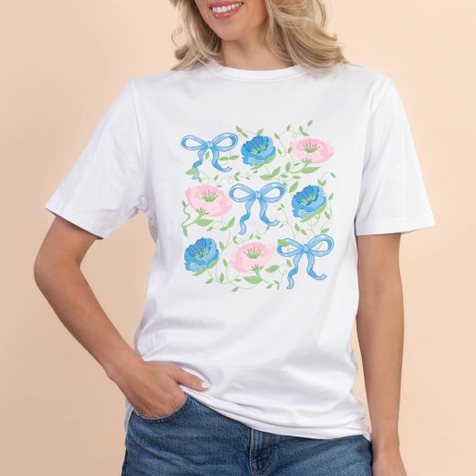 Bows & Blossoms | Women's White Short-Sleeve Everyday Tee