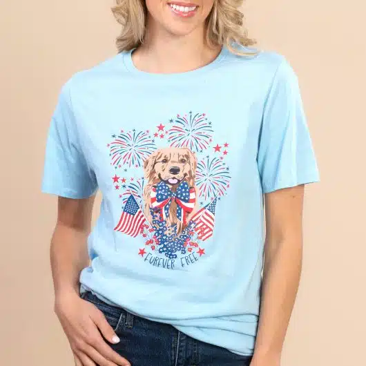 Furever Free | Women's Blue Short-Sleeve 4th of July Tee