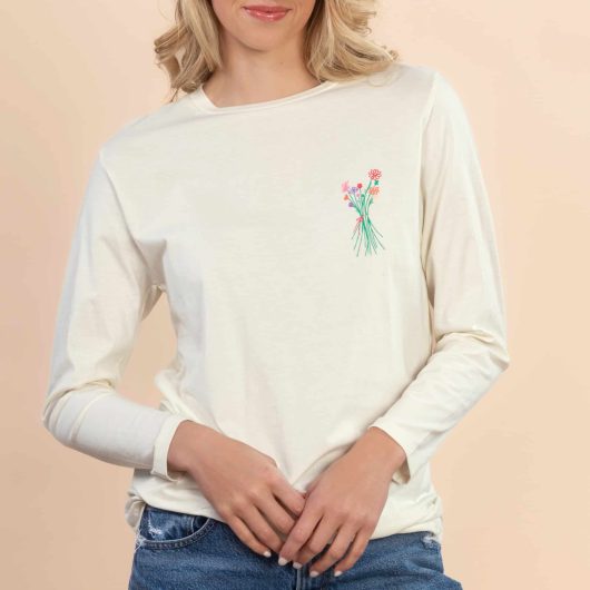 Love You Every Hue | Women's White Long-Sleeve Everyday Tee