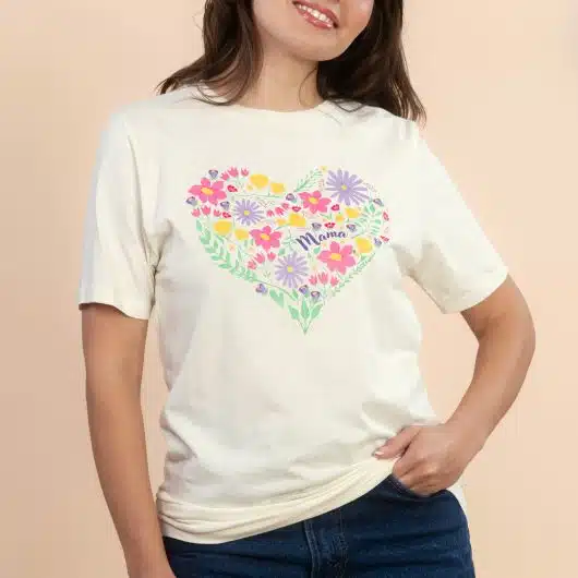 Mama Heart | Women's White Short-Sleeve Everyday Tee